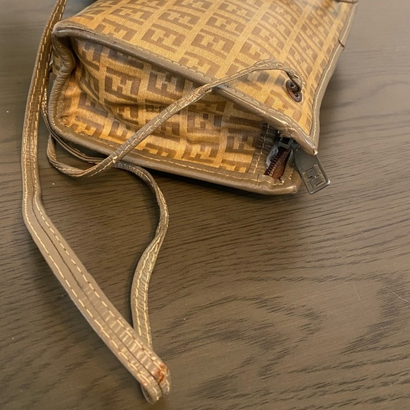 FENDI Zucchino Coated Canvas Leather FF Monogram Crossbody Purse Bag - Vintage - Picture 12 of 12